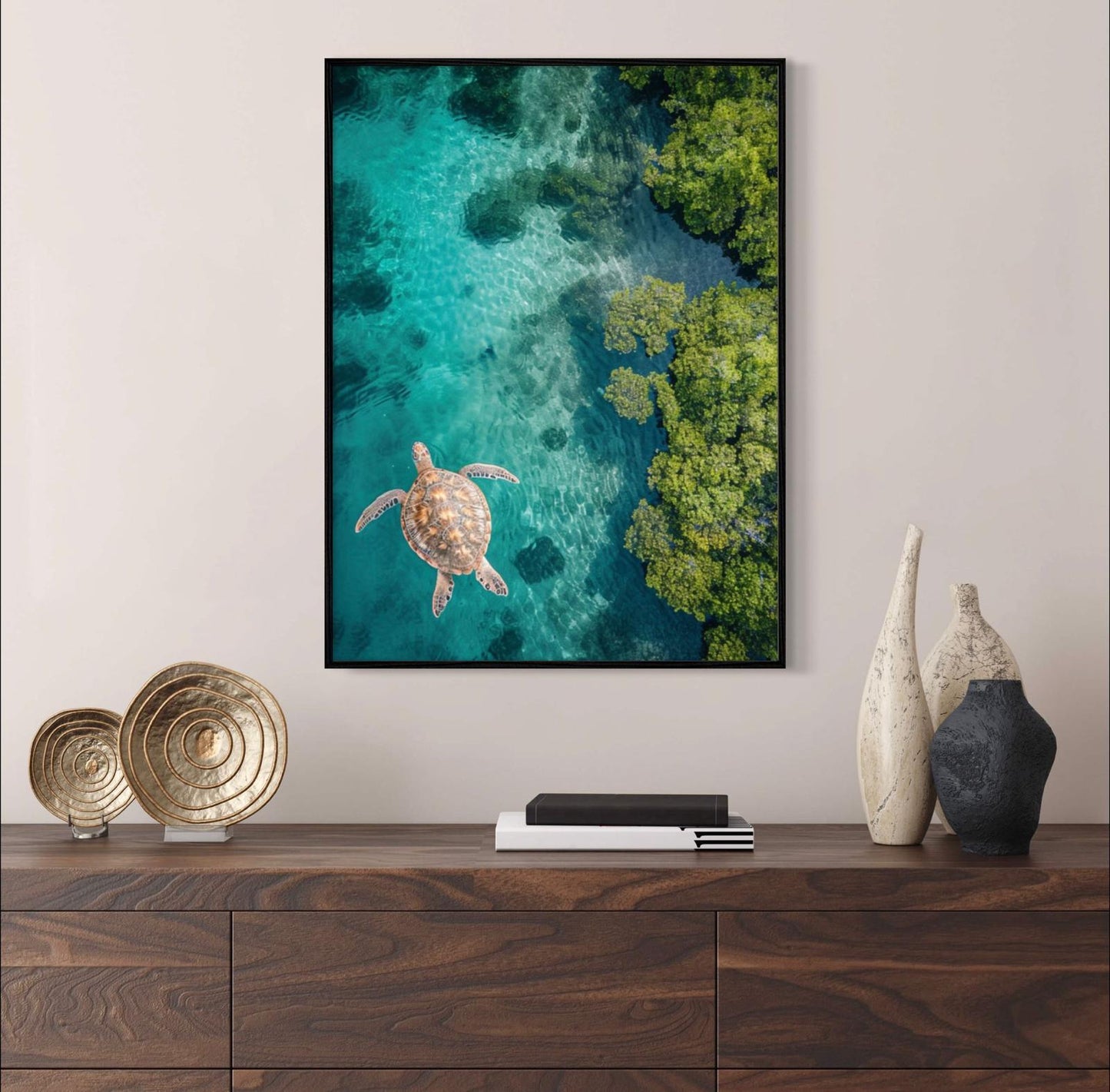 Canvas Prints, Art Space, Turtle, Mangroves, Poster Prints