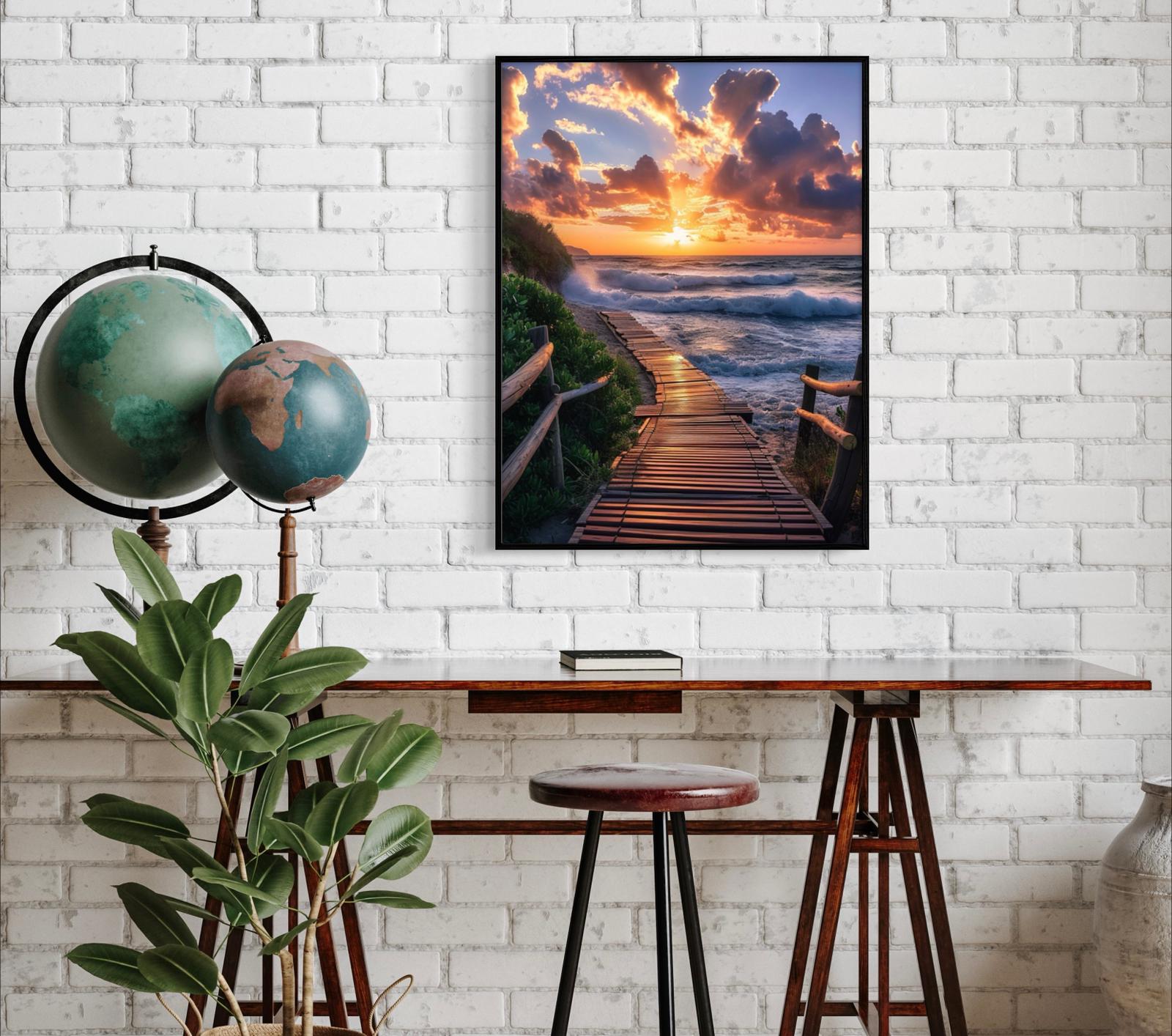 Canvas Prints, Art Space, Beach, Sunrise, Poster Prints