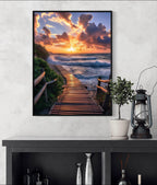 Canvas Prints, Art Space, Beach, Sunrise, Poster Prints