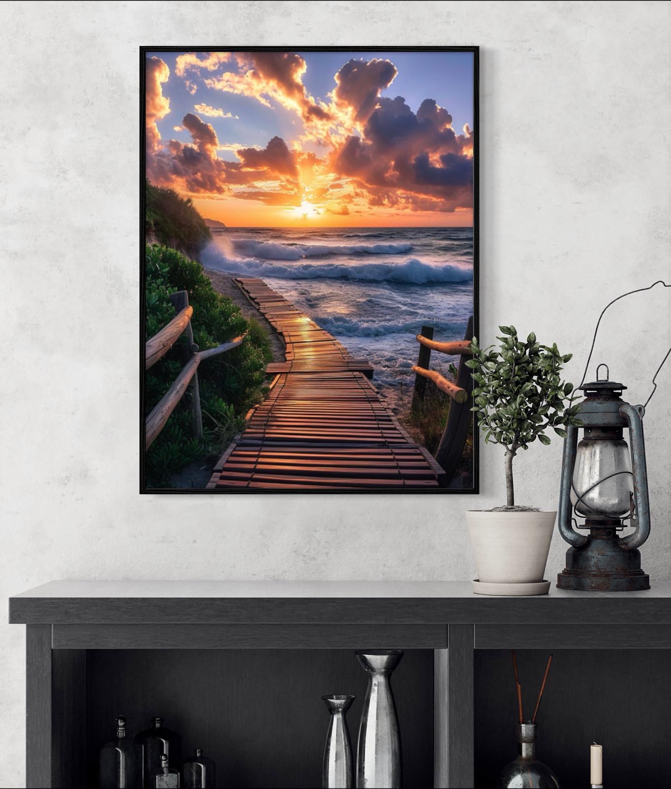 Canvas Prints, Art Space, Beach, Sunrise, Poster Prints