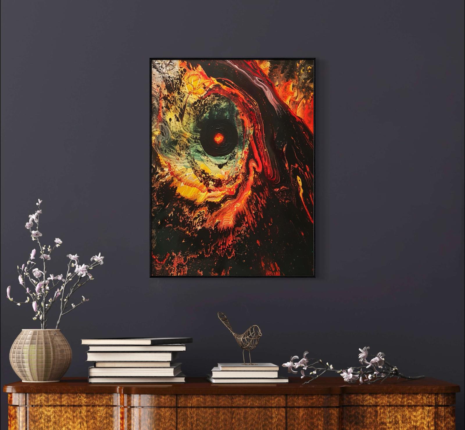 Canvas Prints, Art Space, Poster Prints, Volcano, Psychedelic