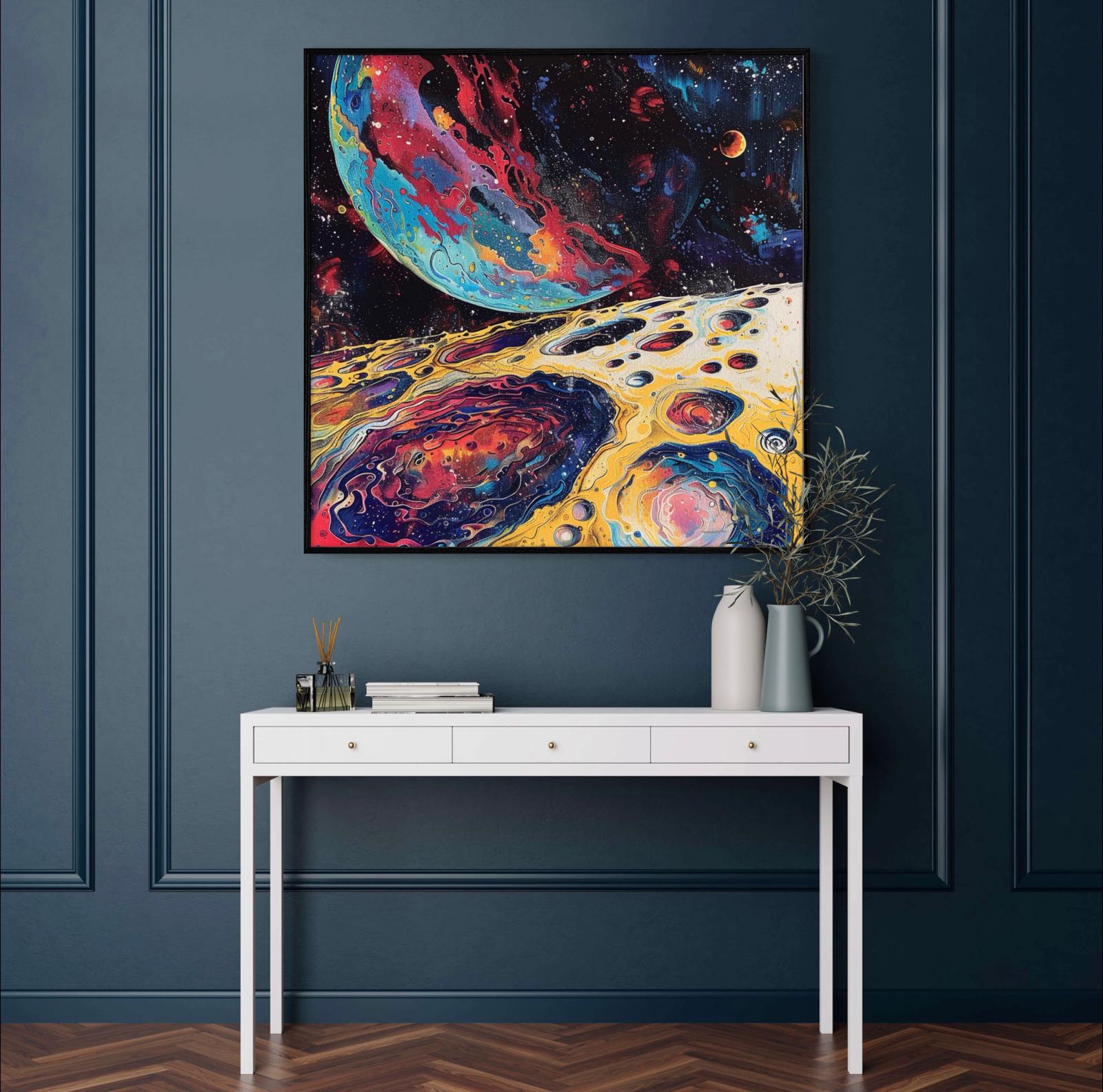 Psychedelic Space Art – Surreal Planetary Canvas for Modern
